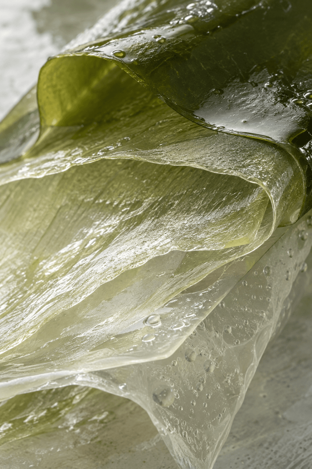 Layered translucent hydrocolloid texture